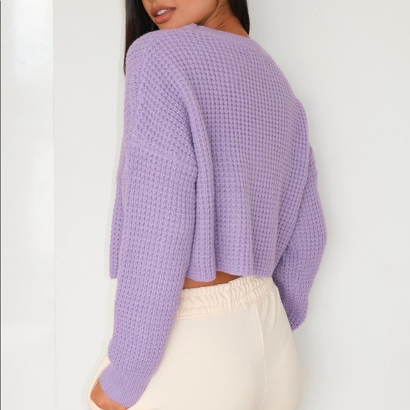 Missguided purple crop knitted sweater - Picture 3 of 3